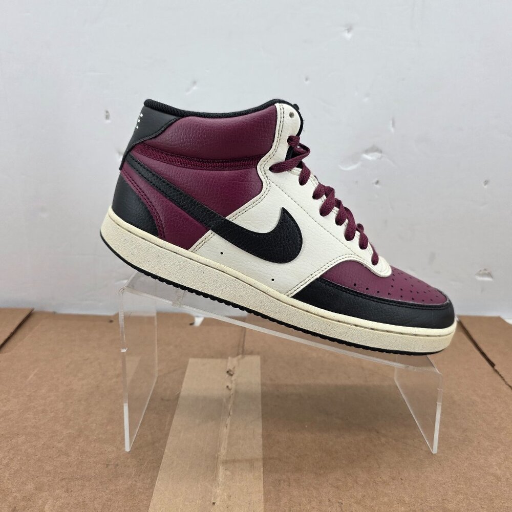 Nike Mens Size 8.5 Court Vision Mid Next Nature Dark Beetroot Shoes Sneakers
